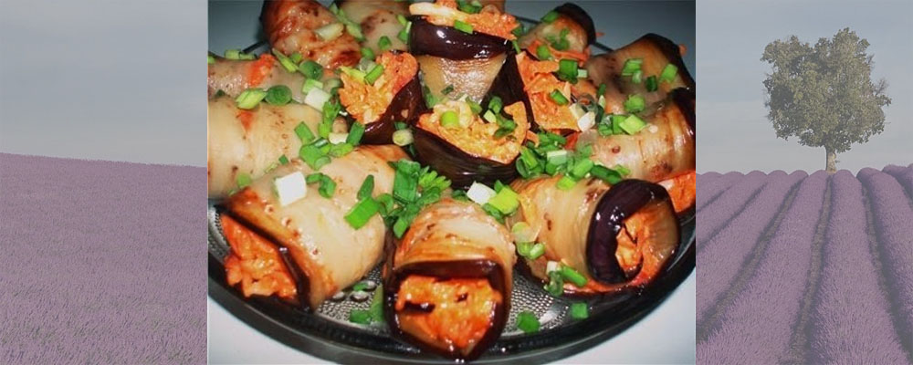 Баклажанные рулетики